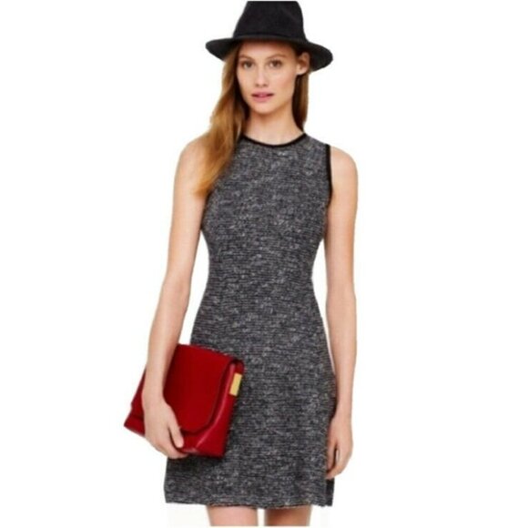 J. Crew Woman's Sz 4 Black Tweed Sleeveless Fit and Flare Dress - Picture 1 of 8